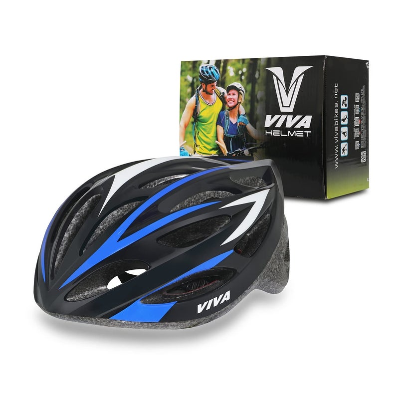 Viva AY-21-L Adult Bicycle Helmet - Black and Blue - Image 2